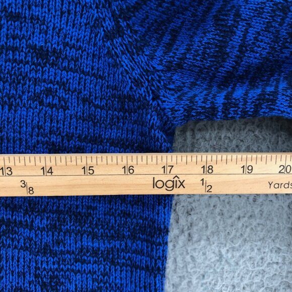 D & Co Sweater Womens XXS Blue Marled Cardigan Full Zip Hooded Pockets Lounge - Picture 8 of 10